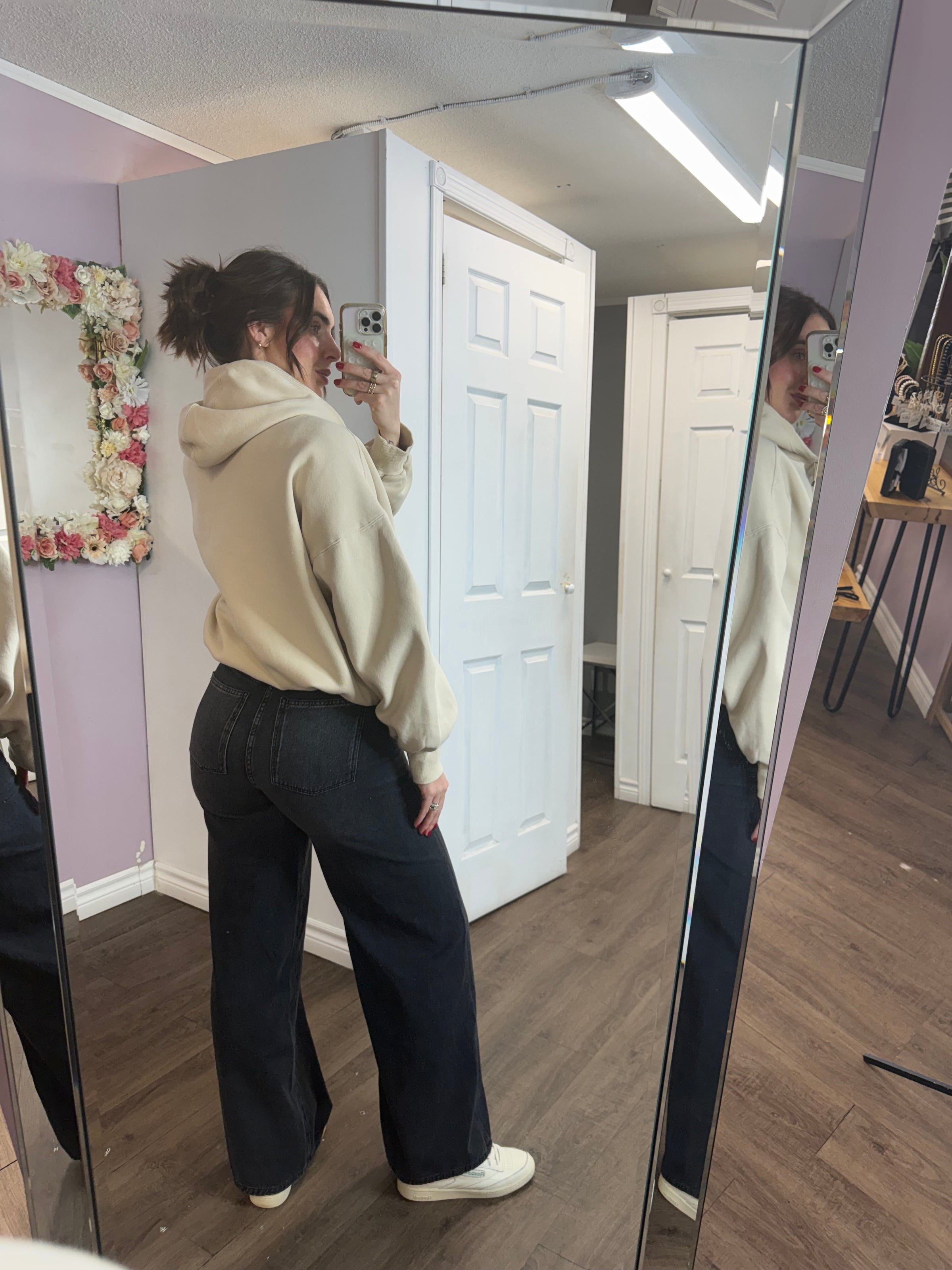 Toni Half Zip Hoodie in Oatmeal