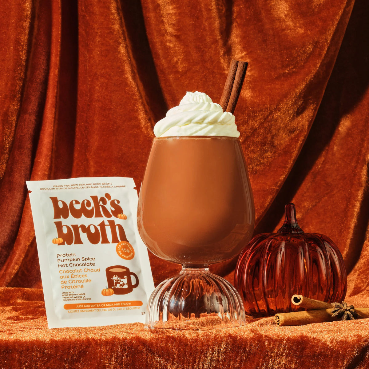 Beck Broth Beck's Broth | Pumpkin Spice Hot Chocolate Bone Broth | 5 Pack Carton ...