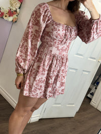 Puff Sleeve Square Neck Smocking Detail | Pink rose