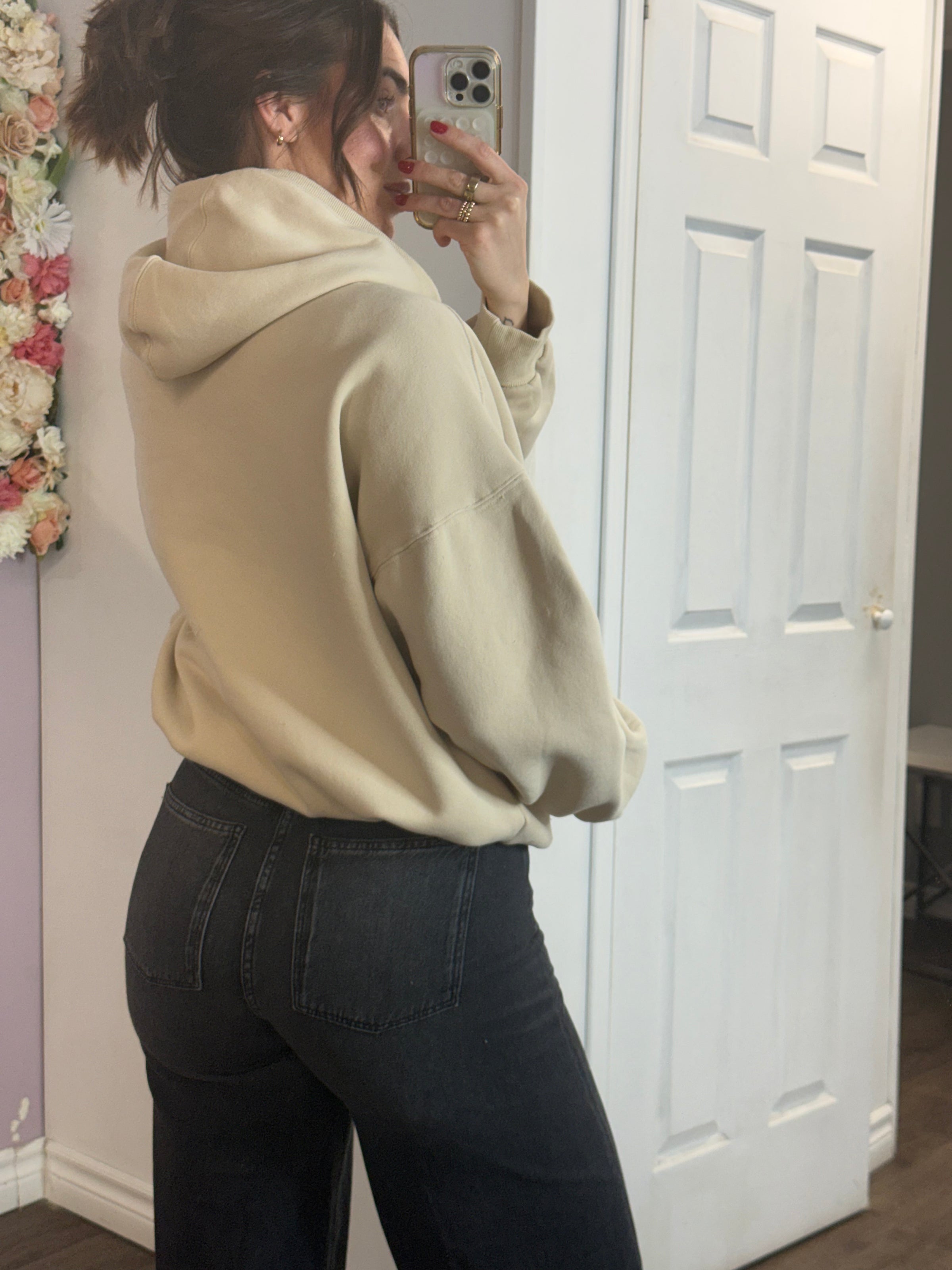 Toni Half Zip Hoodie in Oatmeal
