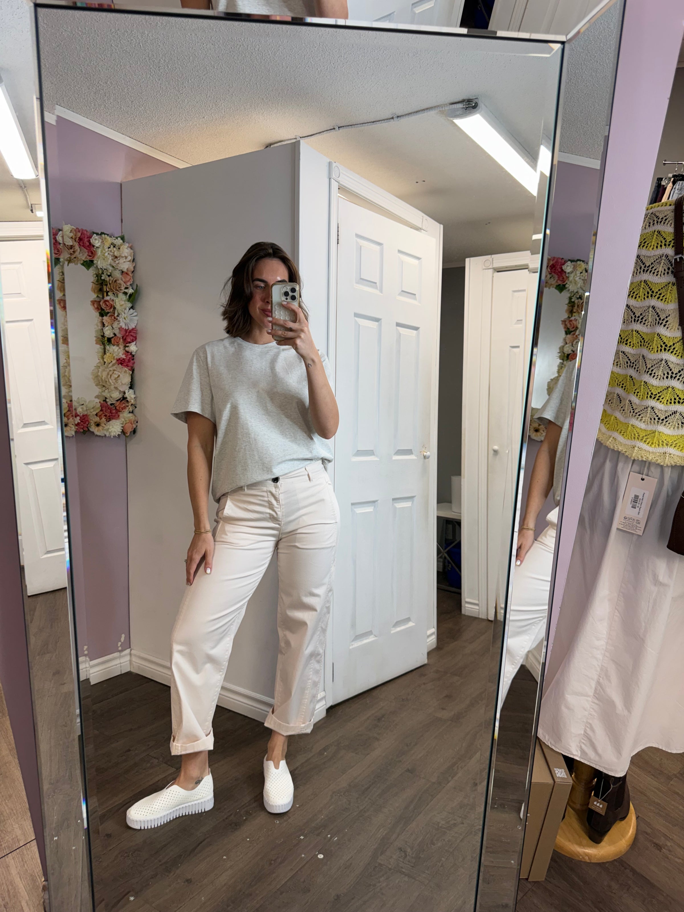 Boyfriend Cotton Tee | Heather Grey