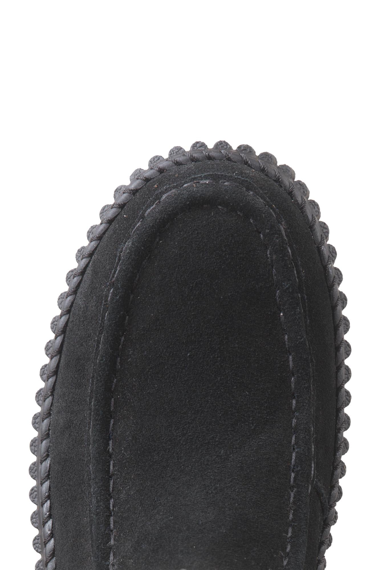 Suede Shearling Boot in Black