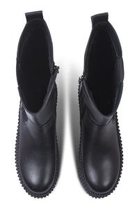 Calira Tall Leather Boot in Black