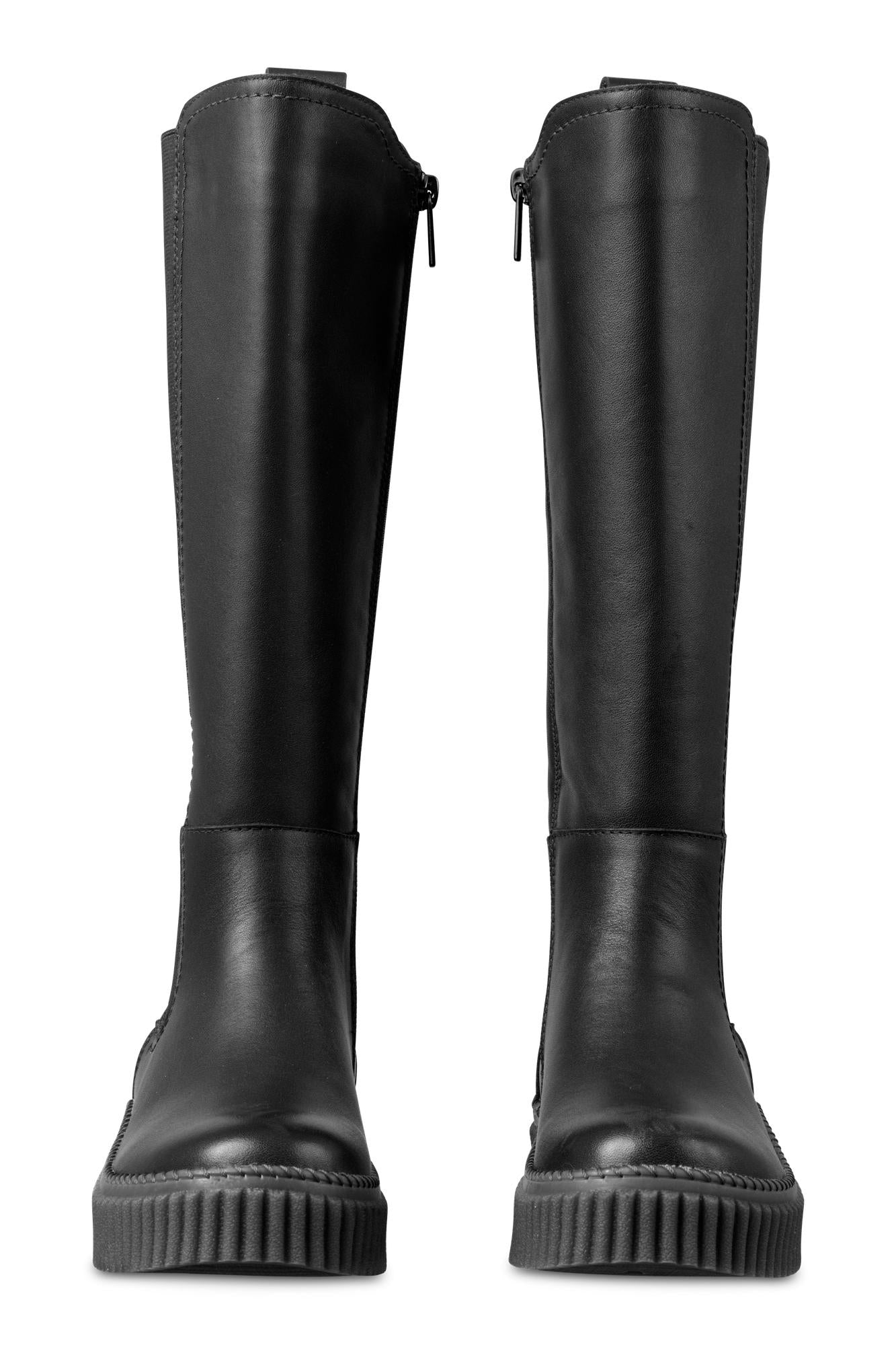 Calira Tall Leather Boot in Black