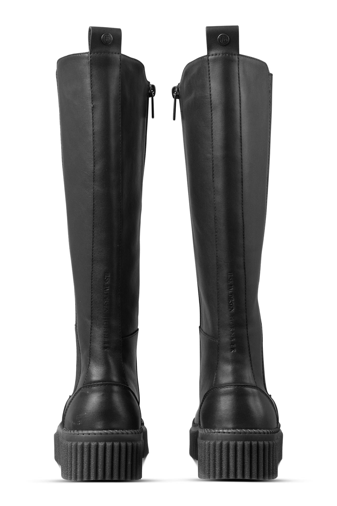 Calira Tall Leather Boot in Black