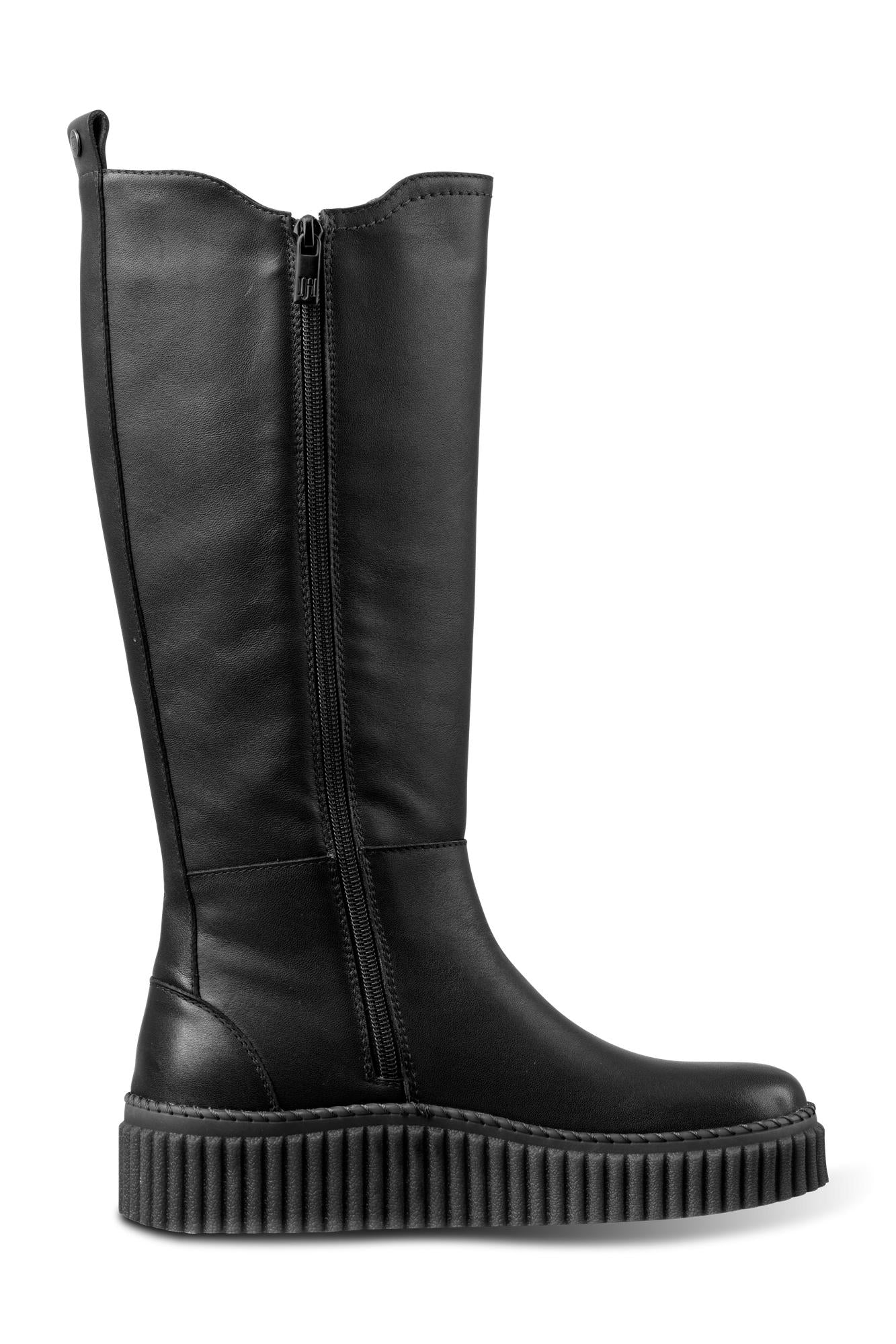 Calira Tall Leather Boot in Black