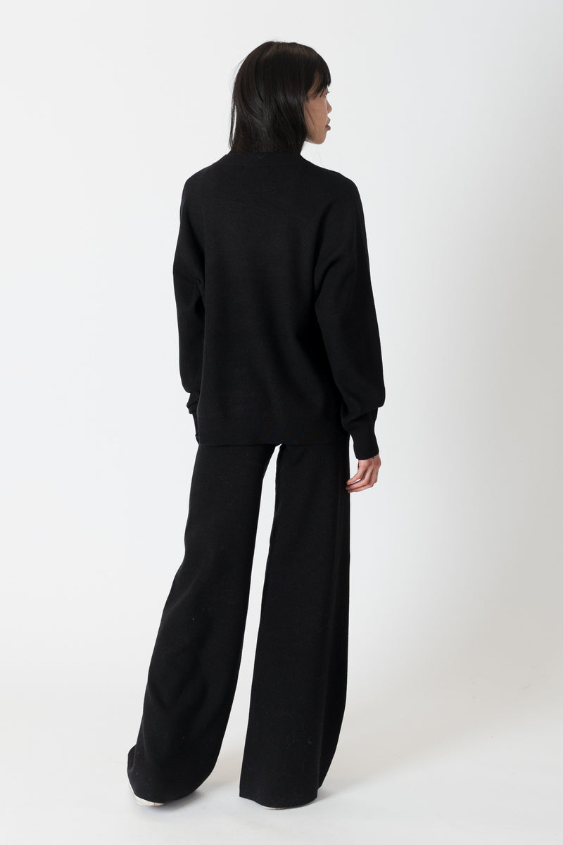 Pico Wide Leg Knit Pant in Black