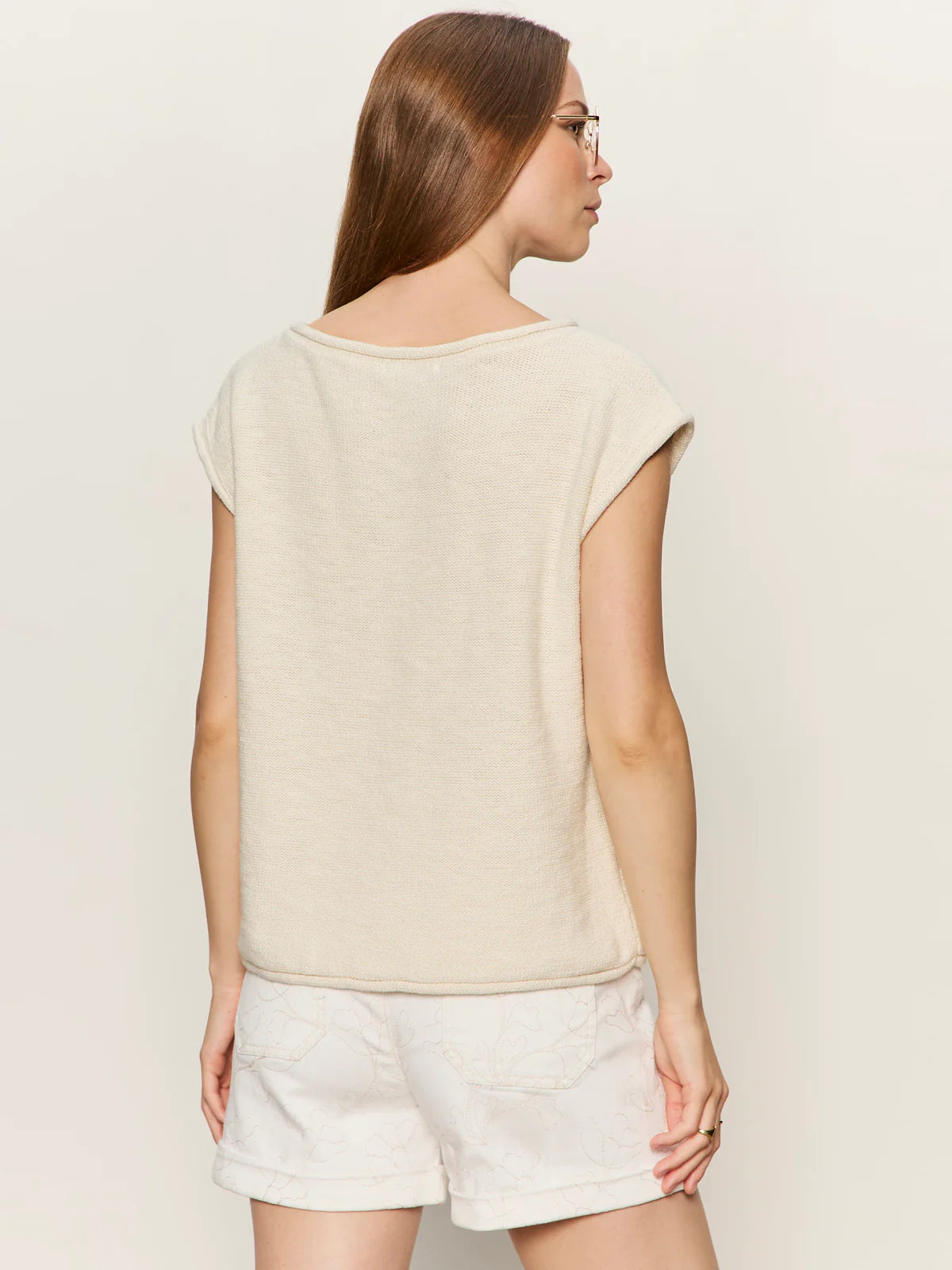 Easy Sweater Tee in Cream
