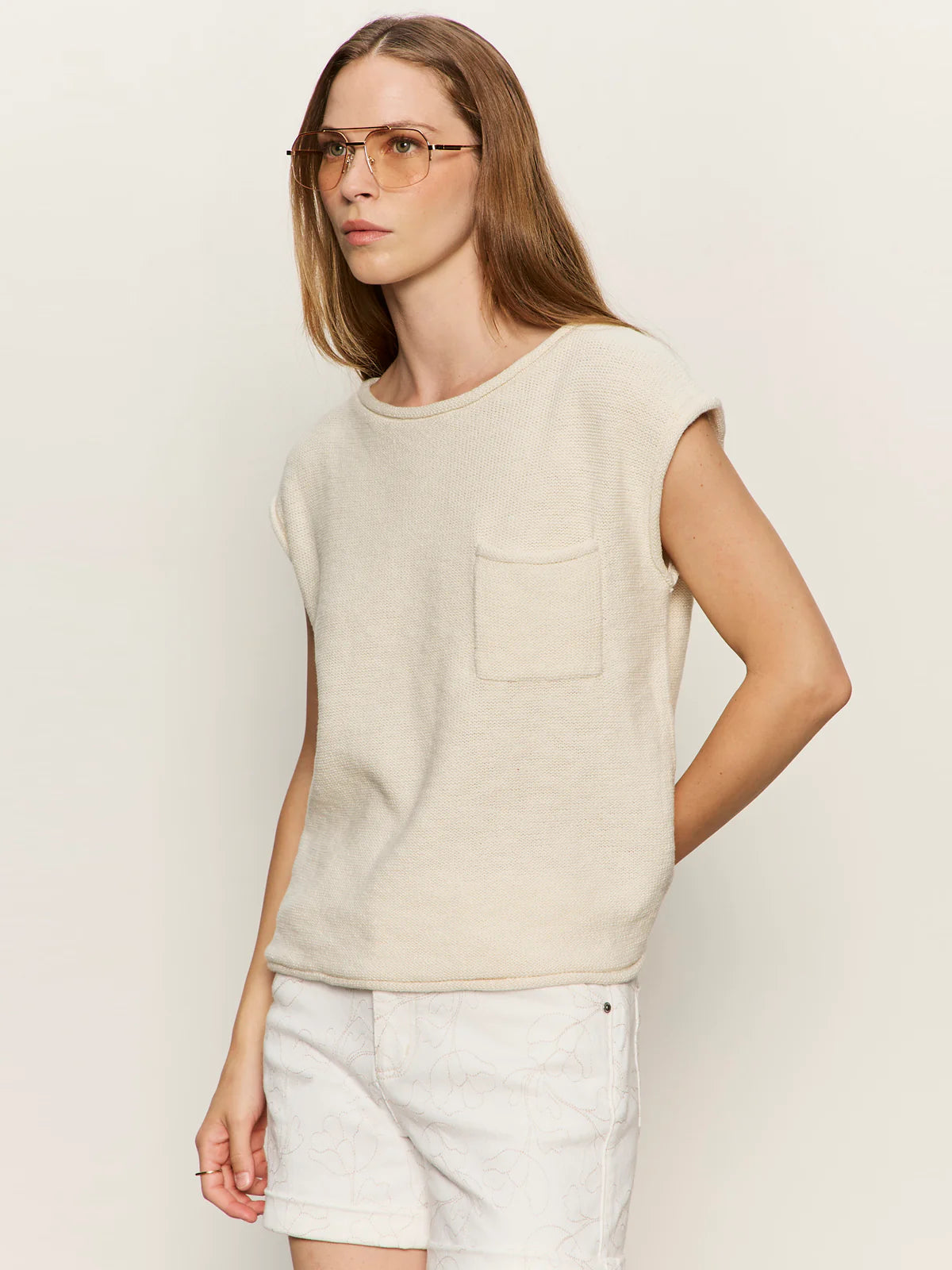 Easy Sweater Tee in Cream
