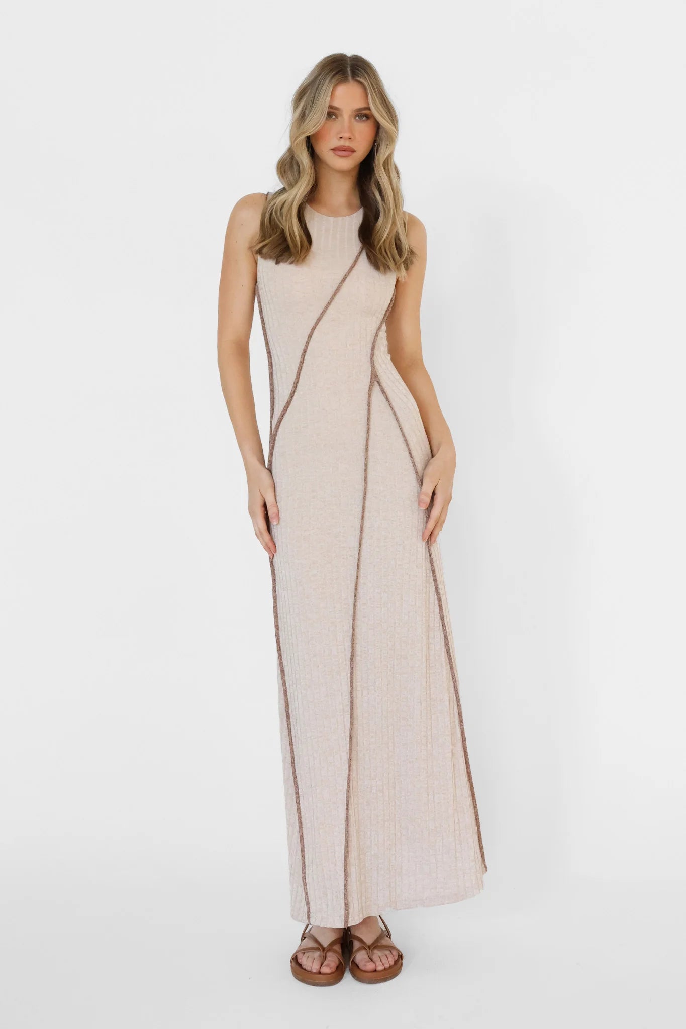 Cynthia Maxi Dress in Beige