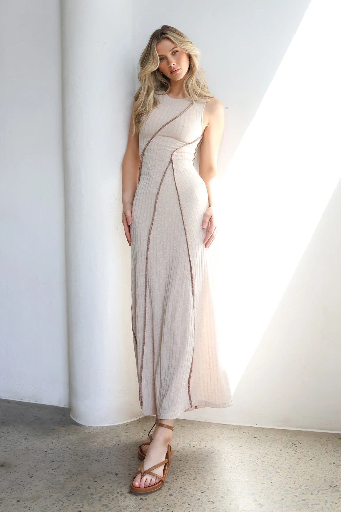 Cynthia Maxi Dress in Beige