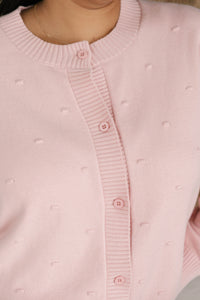 Dot Cardigan in Dusty Pink