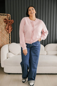 Dot Cardigan in Dusty Pink