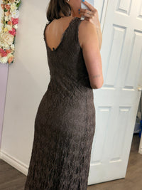 Albina Long Lace Maxi Dress | Chocolate