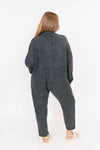 Florence Cable Knit Jumpsuit in Dark Charcoal