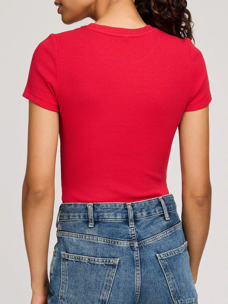 Tate Ribbed Tee in RED