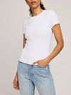 Tate Ribbed Tee in White