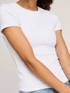 Tate Ribbed Tee in White