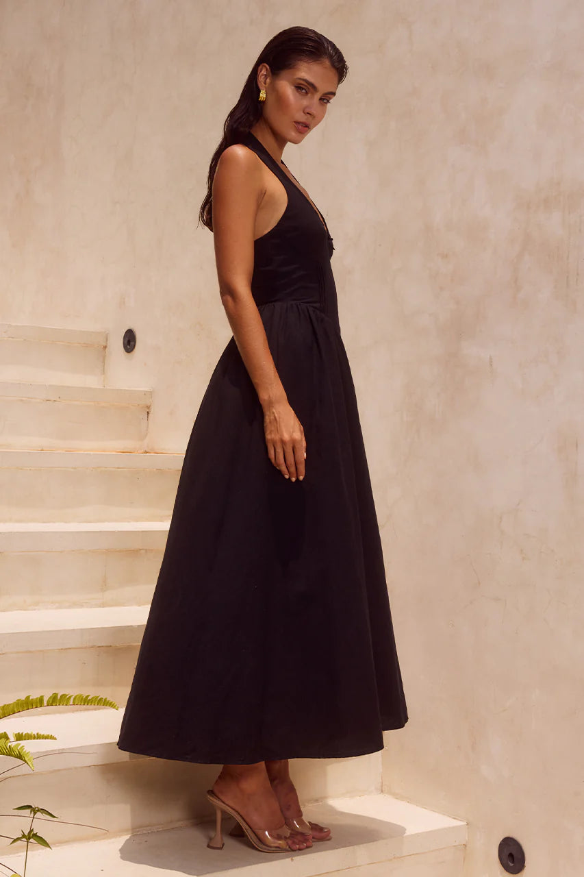 Henrietta Midi Dress in Black
