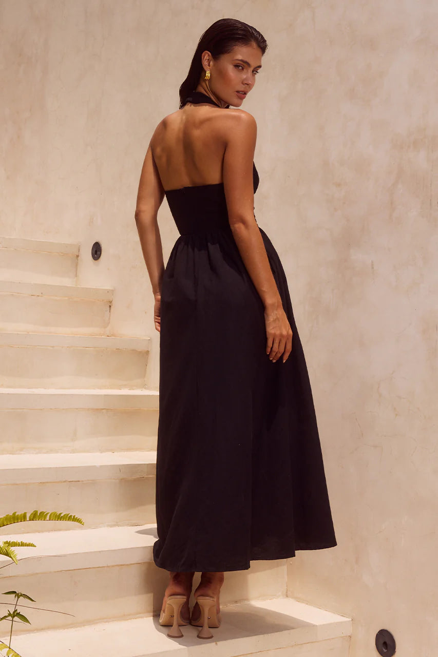 Henrietta Midi Dress in Black