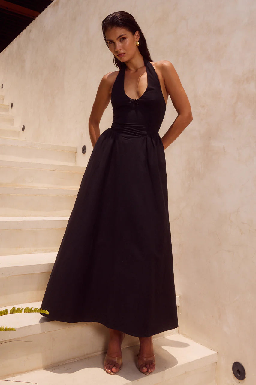 Henrietta Midi Dress in Black