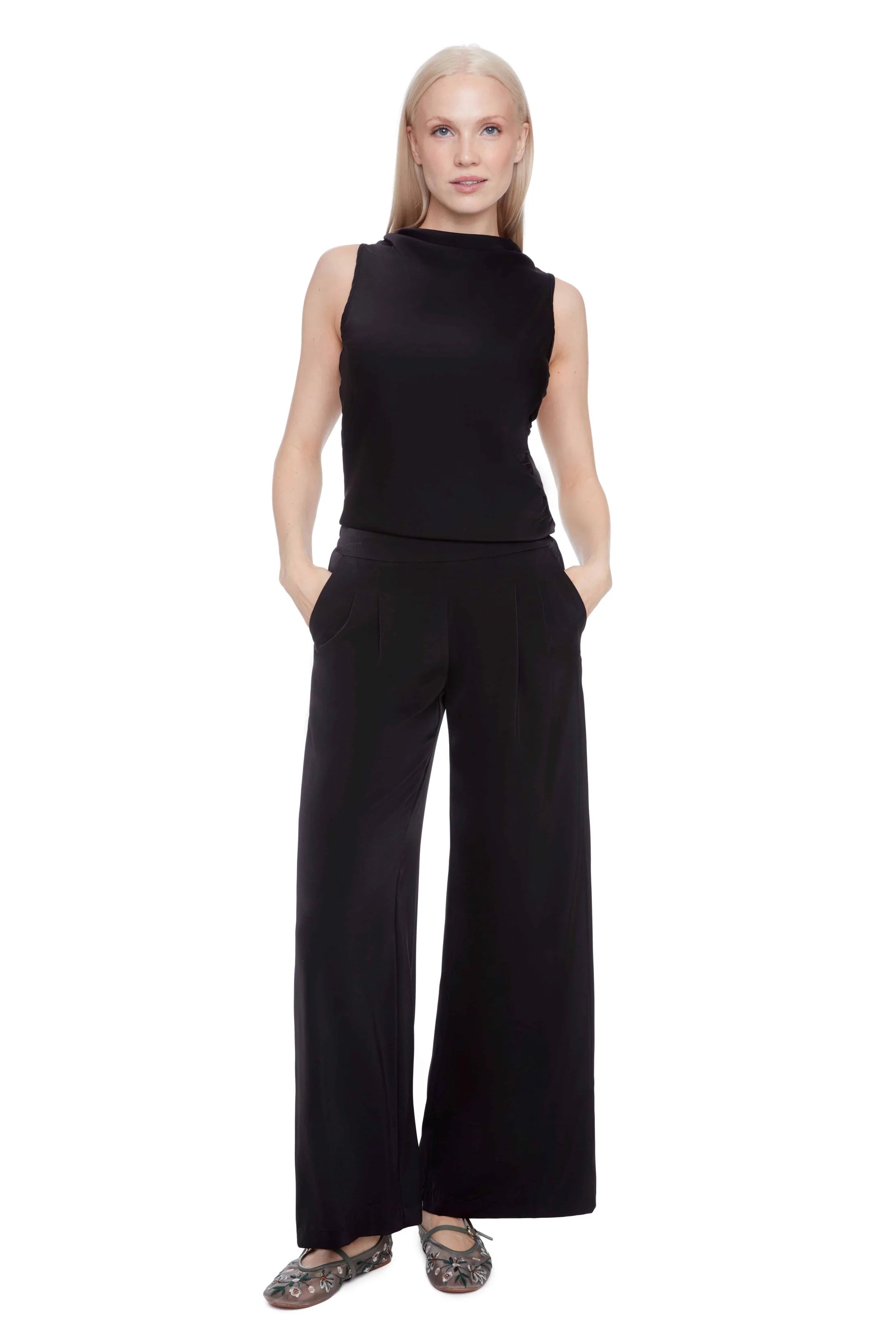 Belize Wide Leg Pant in Black