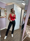 Valentina Double V Bodysuit | Radient Red