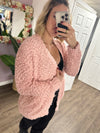 Fuzzy Cardigan in Bubblegum