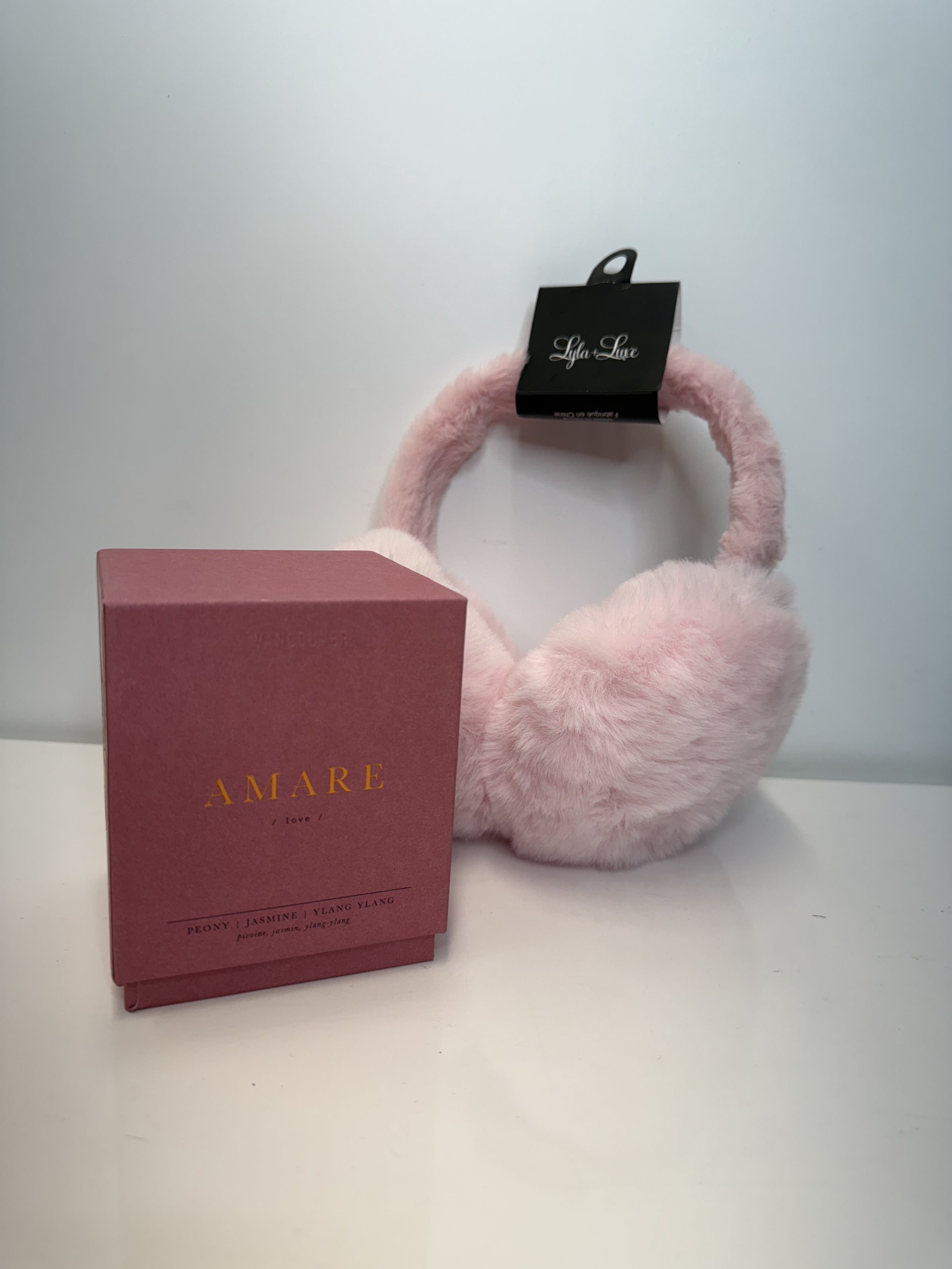 Earmuff + Candle Holiday Bundle in Pink