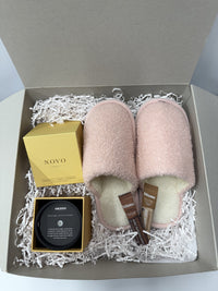 Sherpa Slippers + Candle Holiday Bundle