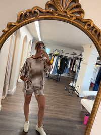 Striped Core Short | Brown & Cream