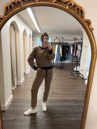 Best Friend Jogger | Black & Tan Stripe