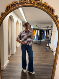 The Boxy Tee | Plum Stripe