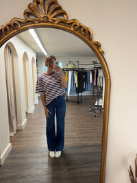 The Boxy Tee | Plum Stripe