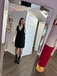 Black Sleeveless Pinafore Dress