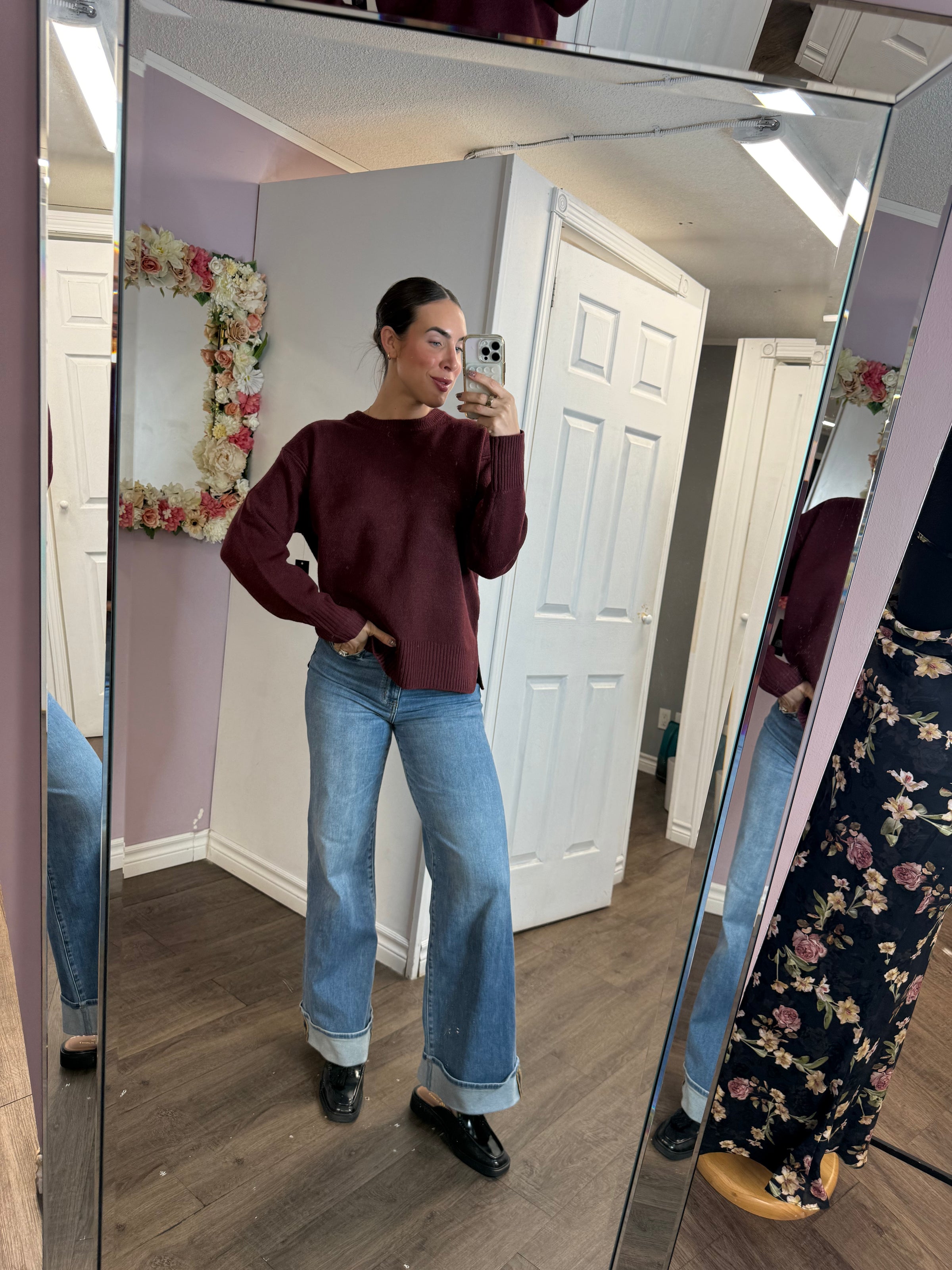 Waverly Crew Neck | Maroon