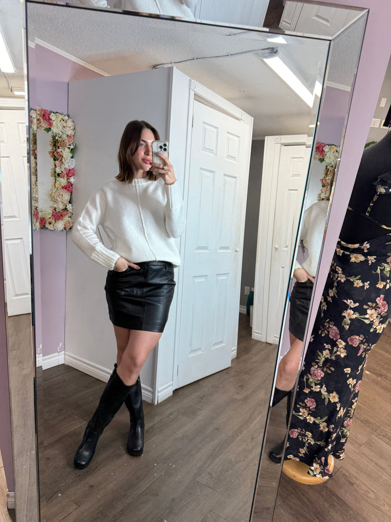 Aridane Knit Sweater in Winter White