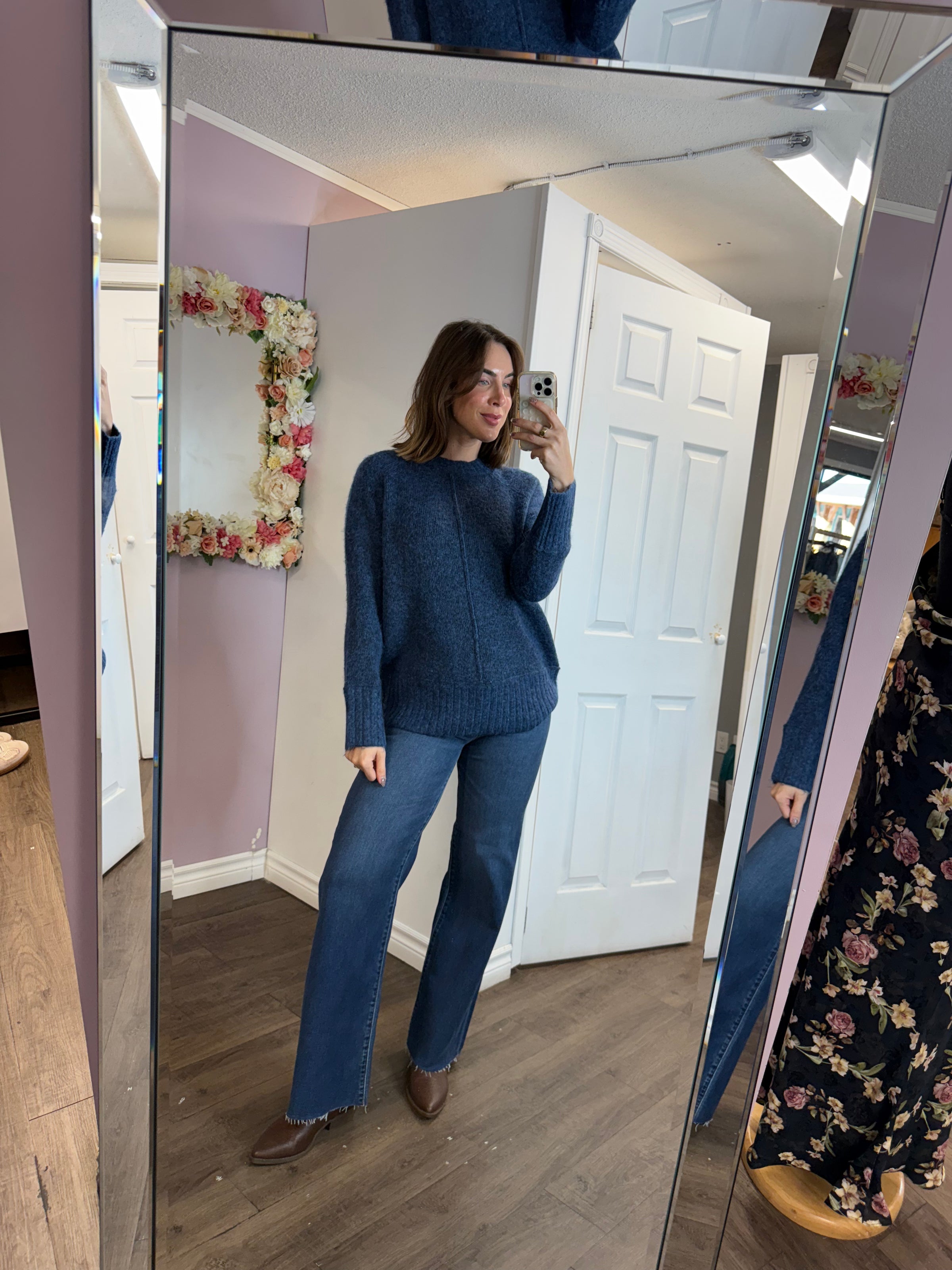 Aridane Knit Sweater in Blue Merle