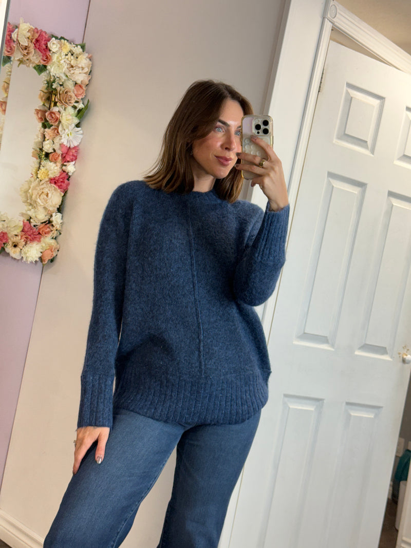 Aridane Knit Sweater in Blue Merle