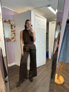 Fiona Solid Satin Wide Leg Pant