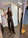 Fiona Solid Satin Wide Leg Pant
