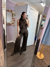Fiona Solid Satin Wide Leg Pant