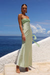 Kadie Off Shoulder Maxi Dress in Key Lime