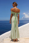 Kadie Off Shoulder Maxi Dress in Key Lime