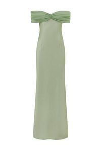 Kadie Off Shoulder Maxi Dress in Key Lime