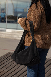 Kate Weave Suede Slouchy Bag | Two Colours