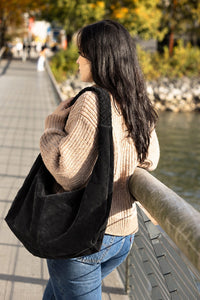 Kate Weave Suede Slouchy Bag | Two Colours