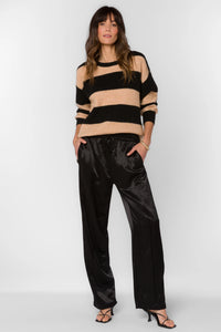 Kaya Black Satin Pants