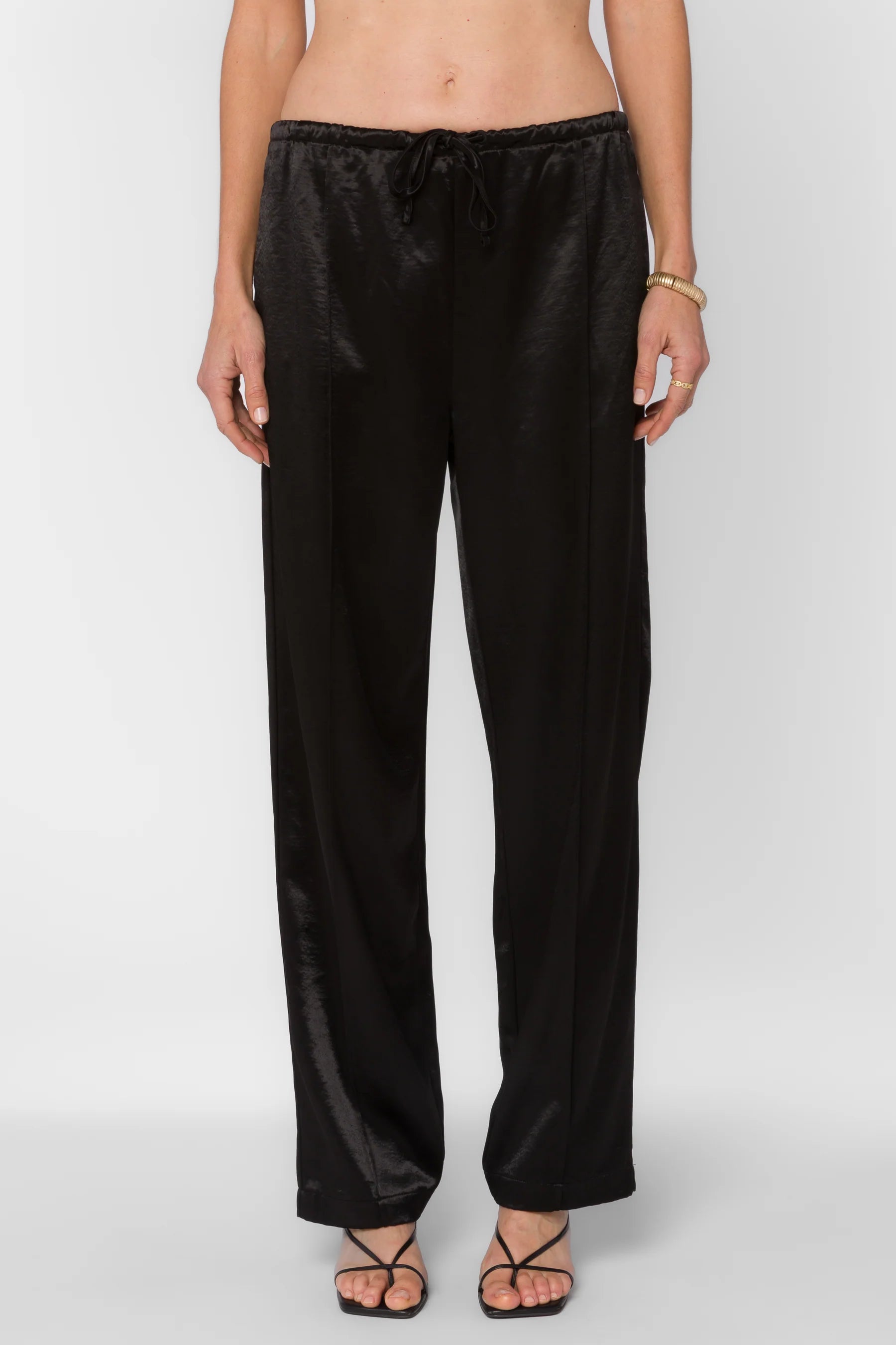 Kaya Black Satin Pants