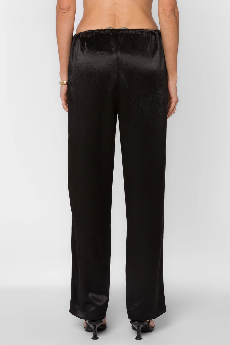 Kaya Black Satin Pants